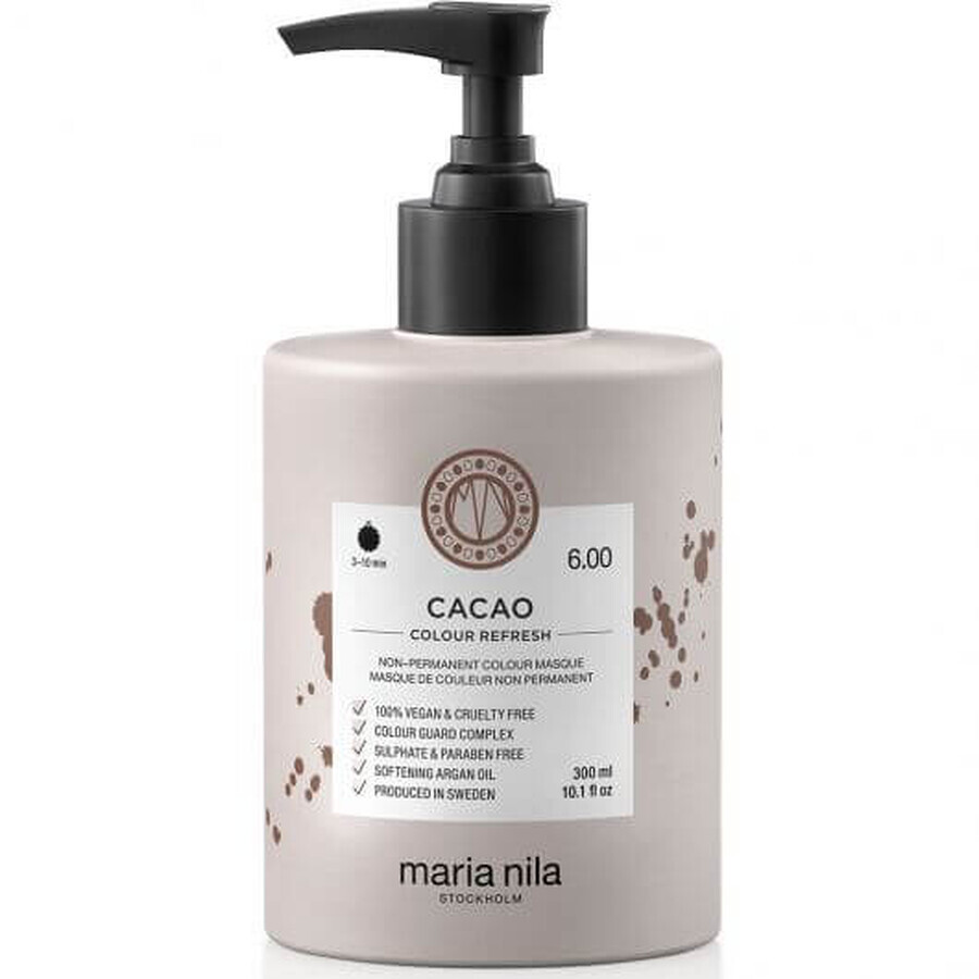 Colour Refresh Maschera colorante per capelli, Cacao 6.00, 300 ml, Maria Nila