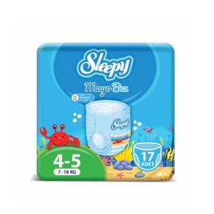 Wasserwindeln, Größe 4-5, 7-18 kg, 17 Stück, Sleepy