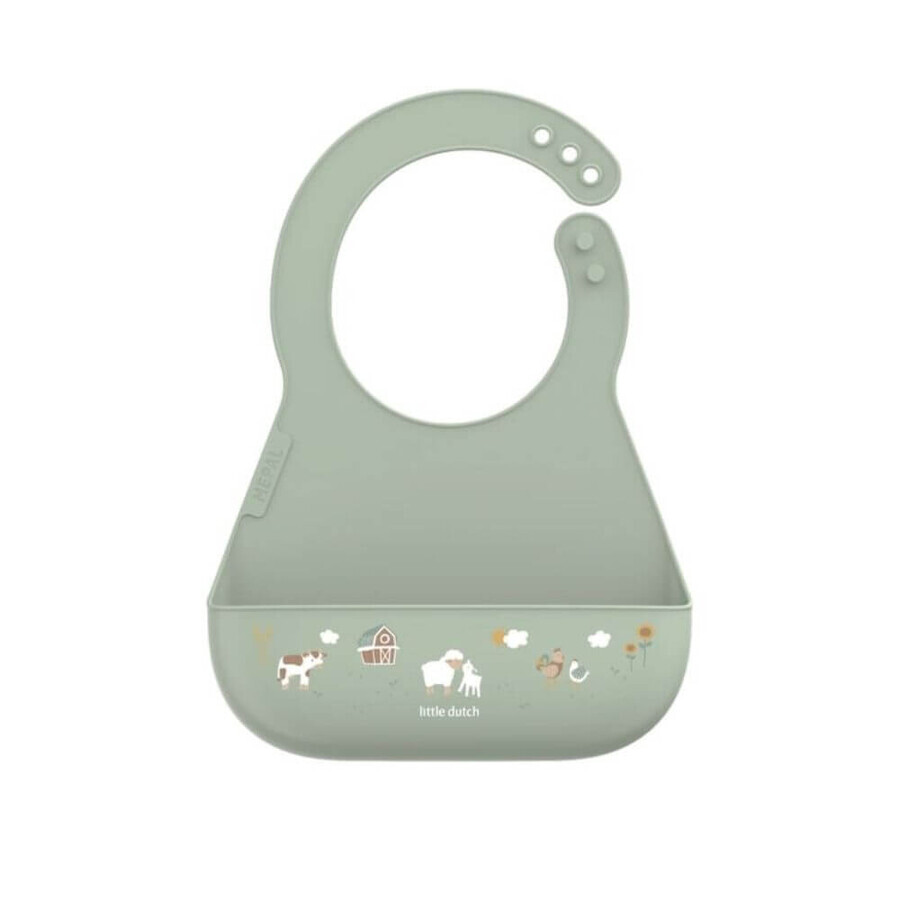 Bavoir en silicone pour la table de bébé, Little Farm, Little Dutch