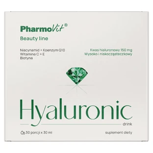 PharmoVit Bebida hialurónica Línea de belleza, 30 ml x 30 unidades