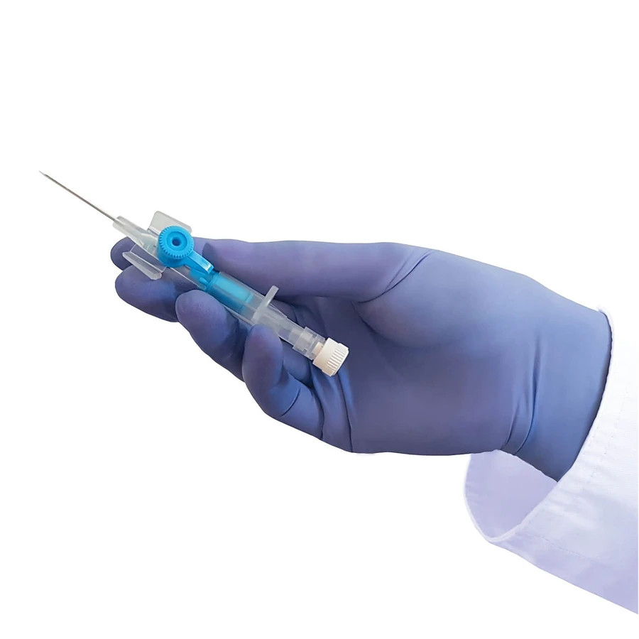 MediCare Nitrile Hydra+, guantes de nitrilo, no estériles, sin polvo, azules, talla S, 100 unidades