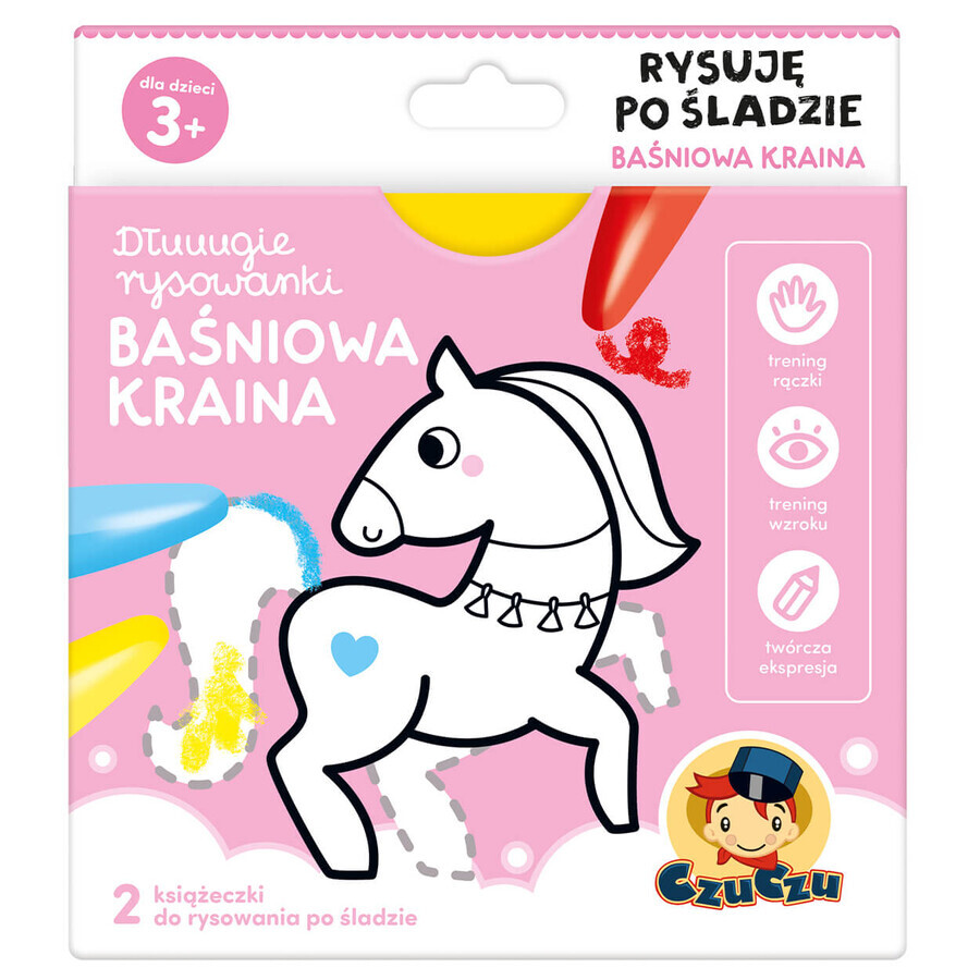 CzuCzu Dłuuugie rysowanki Rysuję po śladzieowa Kraina, 2 books for children, from 3 years old