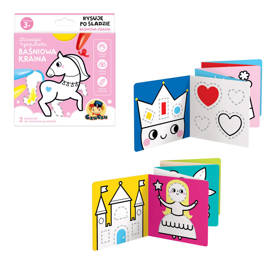 CzuCzu Dłuuugie rysowanki Rysuję po śladzieowa Kraina, 2 books for children, from 3 years old