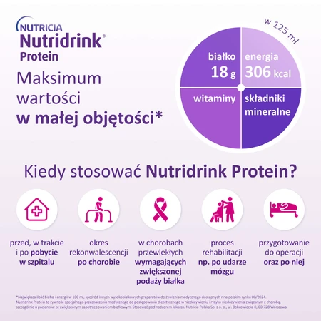 Kit de proteínas Nutridrink, sabor vainilla, 8 x 125 ml + libro de recetas gratuito