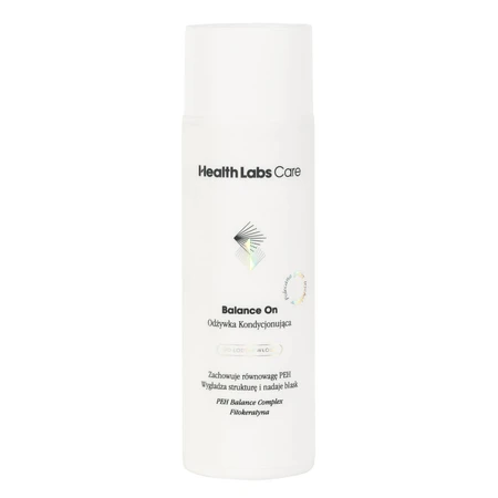 Kit Health Labs Balance On, trichocampooing hydratant prébiotique, 250ml + revitalisant pour la tige du cheveu, 200ml + turban gratuit pour les cheveux