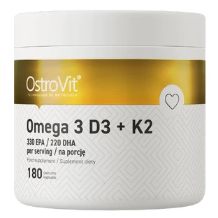 OstroVit Omega 3, D3 + K2, 180 cápsulas