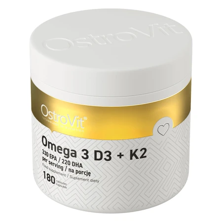 OstroVit Omega 3, D3 + K2, 180 cápsulas