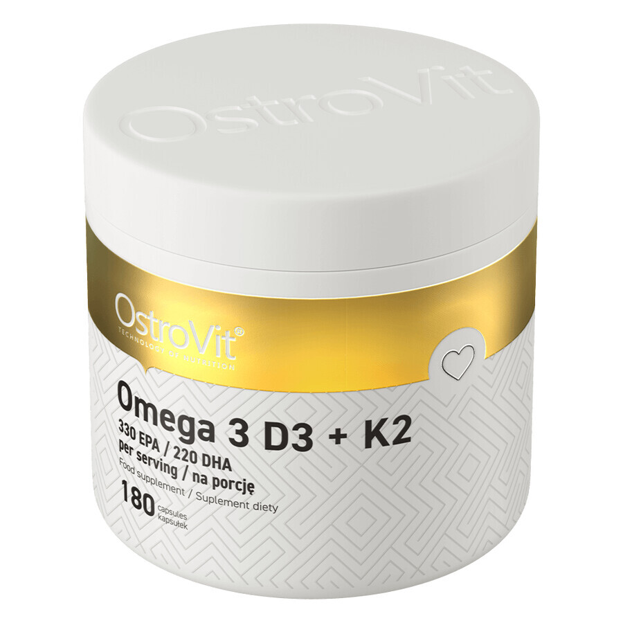 OstroVit Omega 3, D3 + K2, 180 capsule