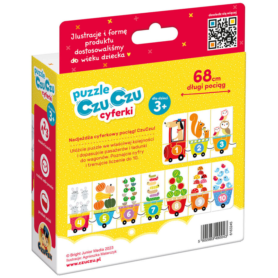 CzuCzu Números, puzzles para niños, a partir de 3 años, 20 elementos
