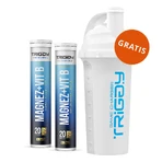 Set Triggy Magnesium + Vit. B, zwarte bessensmaak, 2 x 20 bruistabletten + shaker, 700 ml gratis