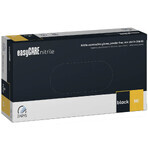 EasyCare Nitrile, guantes de nitrilo, no estériles, sin polvo, negros, talla M, 100 unidades