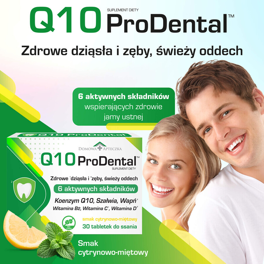 Q10 ProDental, Zitronen-Minze-Geschmack, 30 Lutschtabletten