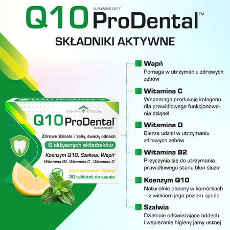 Q10 ProDental, lemon-mint flavor, 30 lozenges