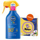 Nivea Sun Kids Protect &amp; Care 5in1, spray de protecție solară pentru copii, SPF 50+, 270 ml + joc Dobble gratuit