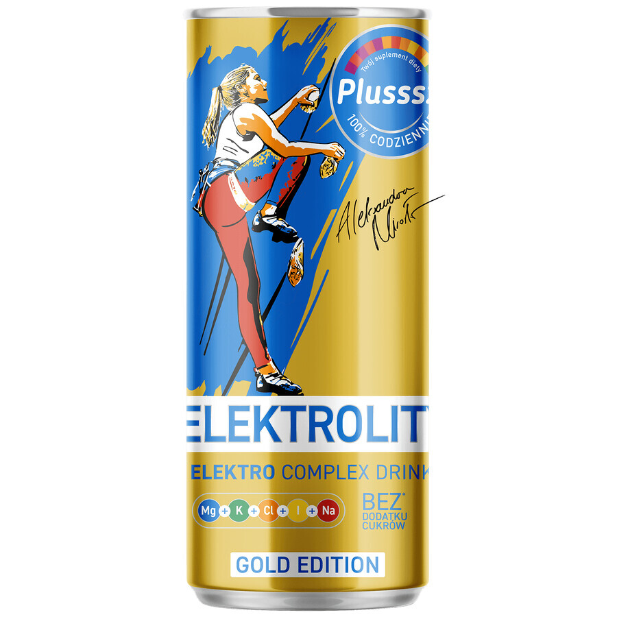 Plusssz Electrolytes Electro Complex Drink Gold Edition, saveur mangue et citron, 250 ml