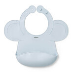 BabyOno, babero de silicona con cierre ajustable, azul, a partir de 6 meses, 1 pieza