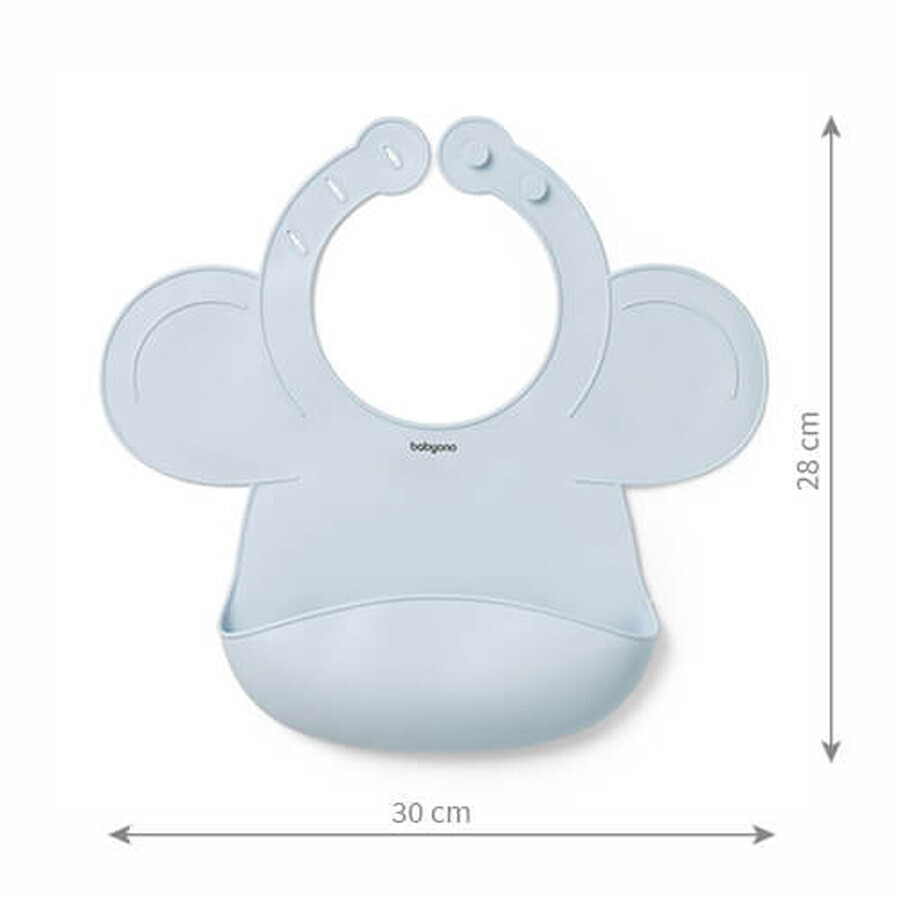 BabyOno, babero de silicona con cierre ajustable, azul, a partir de 6 meses, 1 pieza