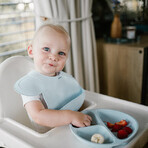 BabyOno, babero de silicona con cierre ajustable, azul, a partir de 6 meses, 1 pieza