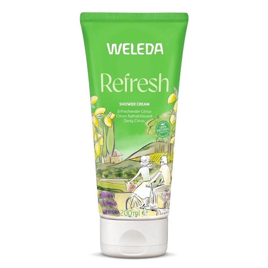 Weleda Refresh, creamy shower lotion with citrus, 200 ml