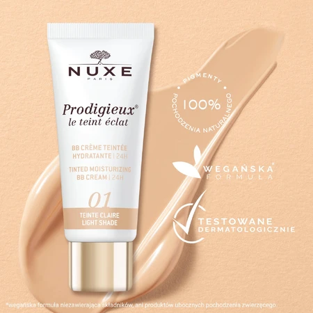 Nuxe Prodigieux, crème BB hydratante, teinte claire 01, 30 ml