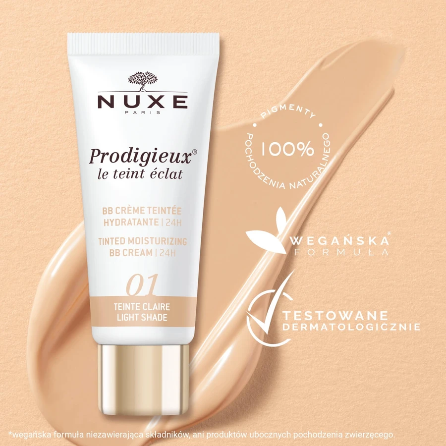 Nuxe Prodigieux, crème BB hydratante, teinte claire 01, 30 ml