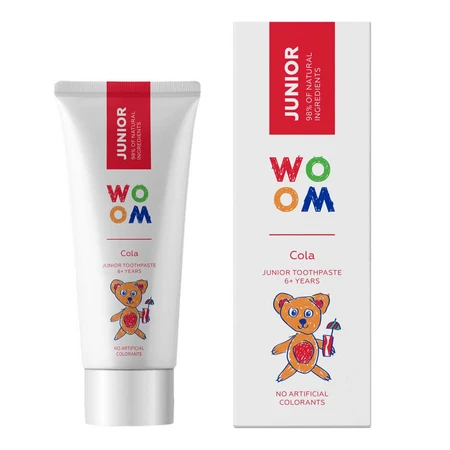 Woom Junior, pasta dentífrica infantil, a partir de 6 años, sabor cola, 50 ml