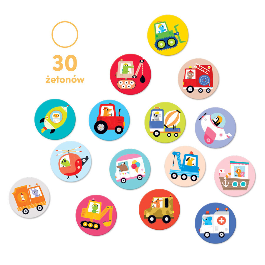 CzuCzu Memorki Vehicles, juego para niños, a partir de 2 años, 30 elementos
