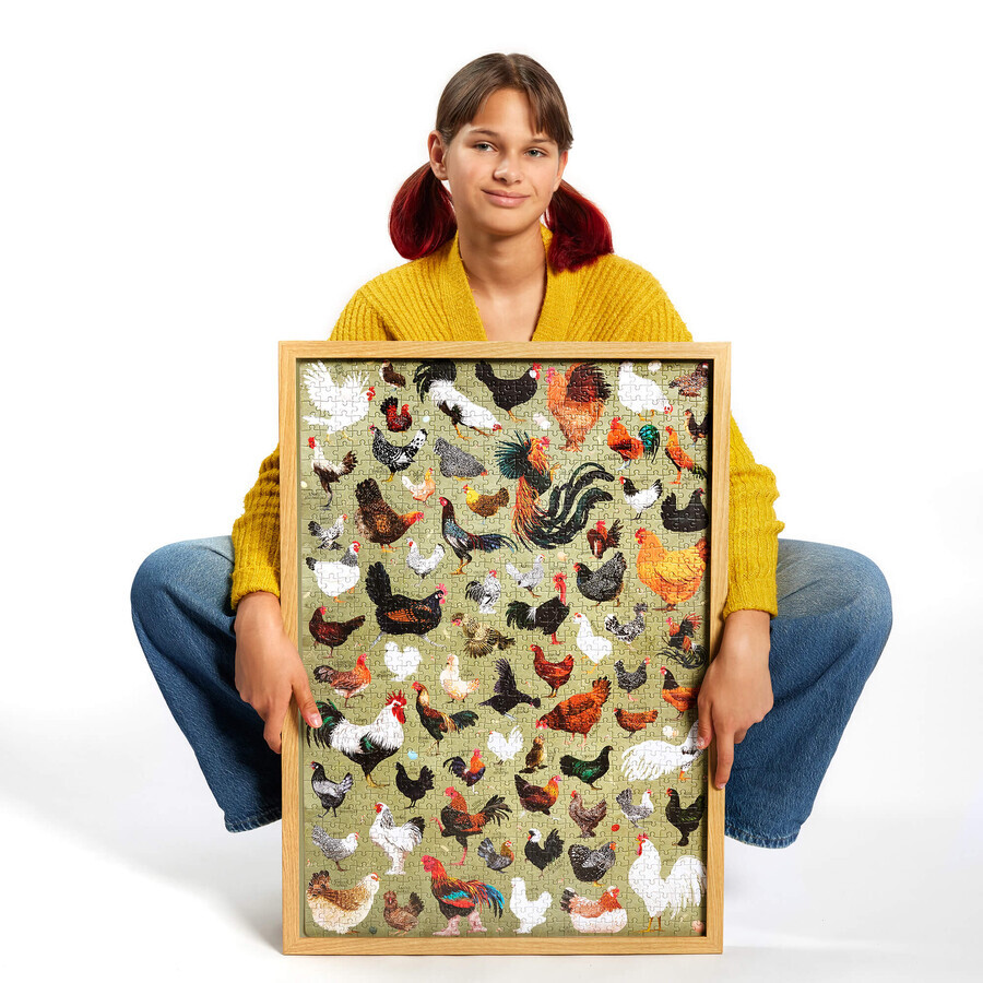 CzuCzu Puzzlove Hühner, Familienpuzzle, 1000 Teile