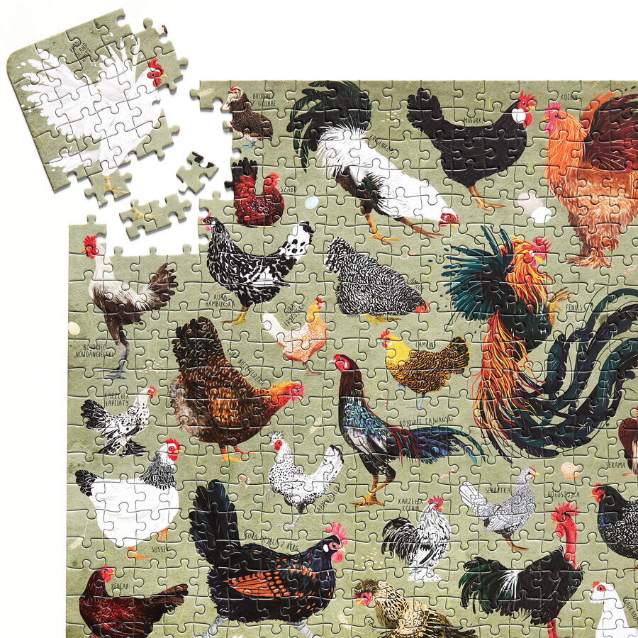 CzuCzu Puzzlove Hühner, Familienpuzzle, 1000 Teile