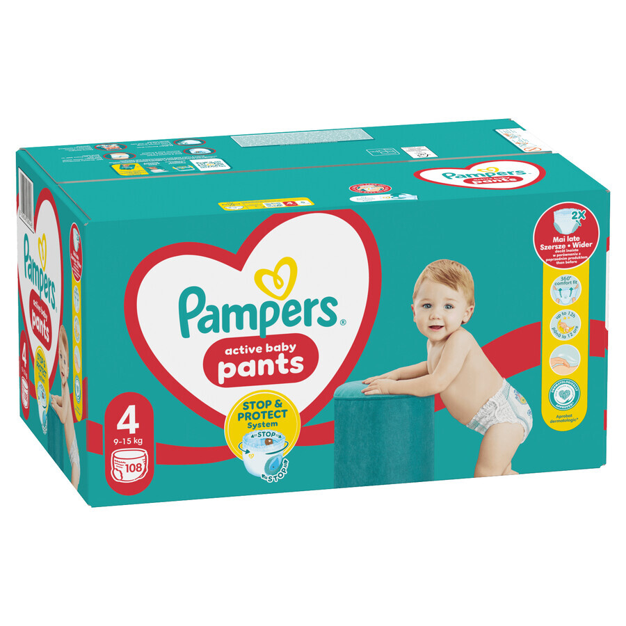 Set Pampers Pants, pannolini, taglia 4, 9-15 kg, 2 x 108 pz.