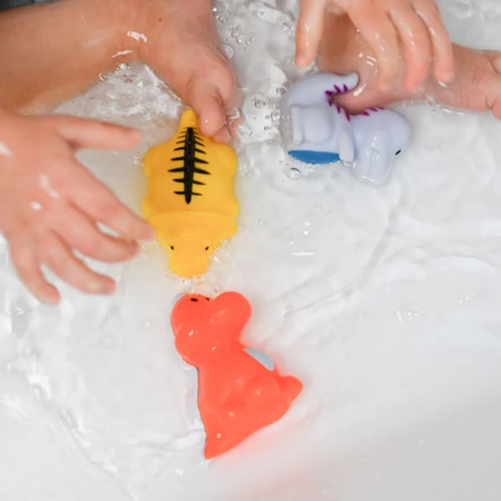 Ackuku, bath toys, dinus, 5 pieces
