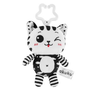 Acupuncture, plush pendant, kitty, black and white, 1 piece