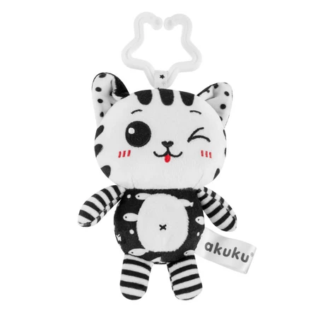 Acupuncture, plush pendant, kitty, black and white, 1 piece