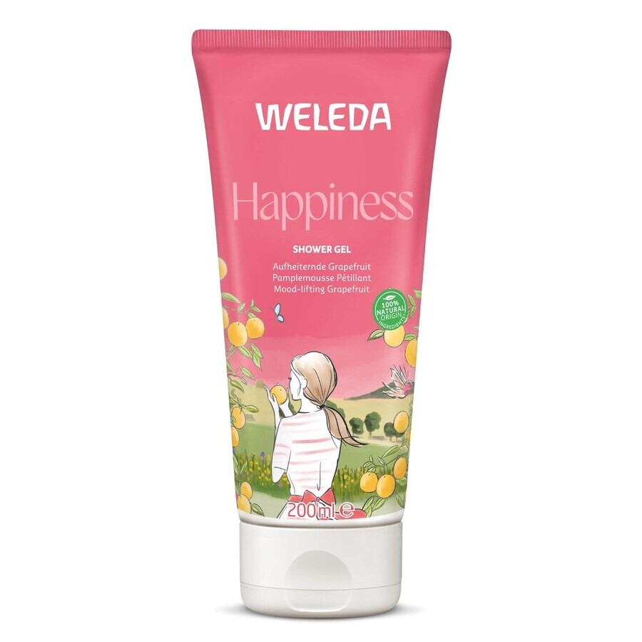 Weleda Happiness, gel de ducha con pomelo, 200 ml