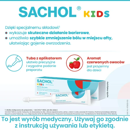 Sachol Kids voor aften en aften, gel, 15 ml