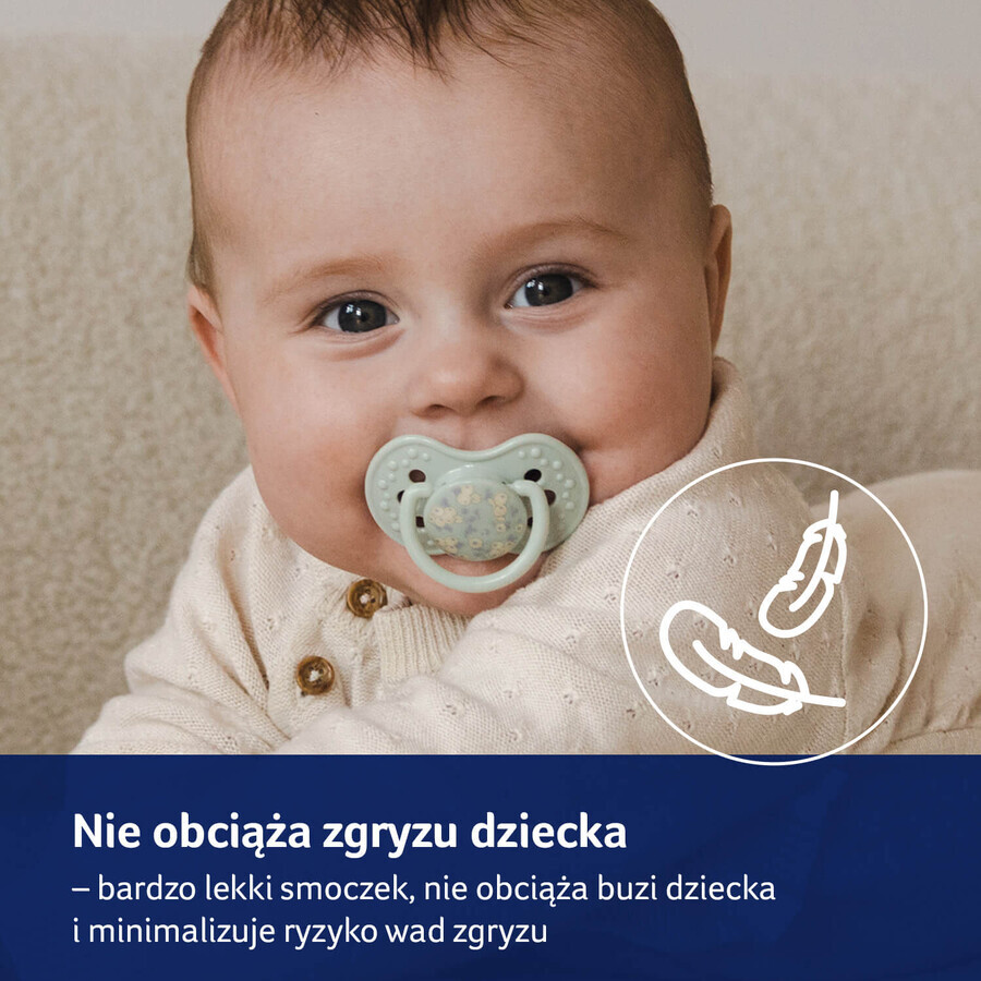 Lovi, pacifier, silicone, dynamic, Blossom Ivory, 0-6 months, 2 pieces