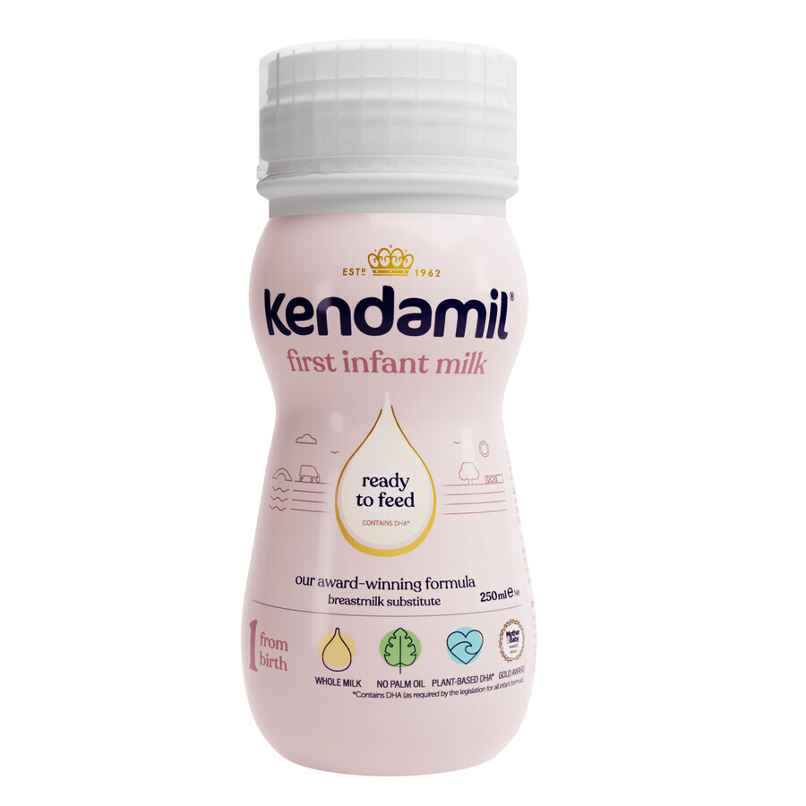Kit Kendamil 1, lait infantile prêt à boire, dès la naissance, 6 x 250 ml