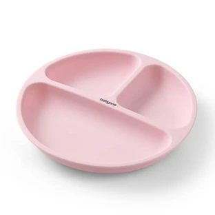 BabyOno, platillo de silicona con ventosa, rosa, a partir de 6 meses, 1 ud.