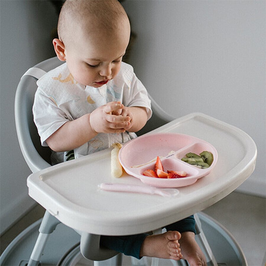 BabyOno, Silikonuntersetzer mit Saugnapf, rosa, ab 6 Monaten, 1 St.