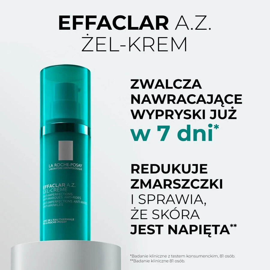 La Roche Posay Effalcar A.Z., gel-crema doble acción, 40 ml