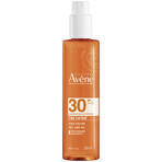 Avene Sun set, protecție solară ridicată, ulei, SPF 30, 200 ml + apă termală pentru față și corp, 300 ml + sac de plajă gratuit