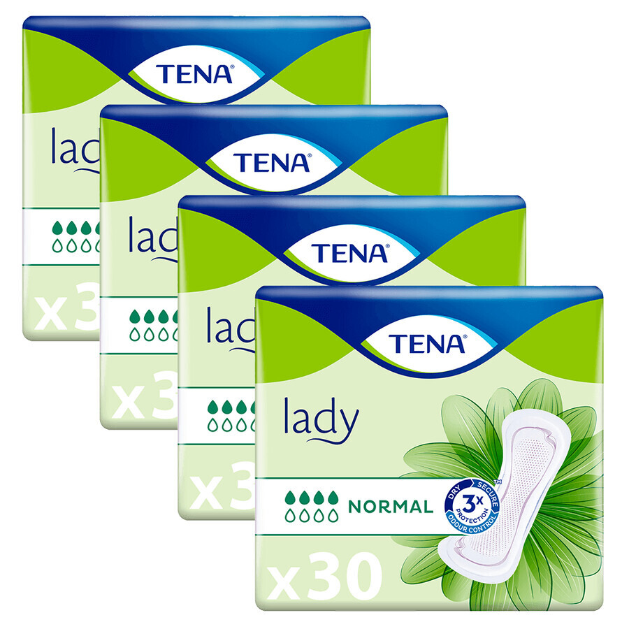 Set Tena Lady, Prosoape sanitare specializate, Normal, 4 x 30 buc