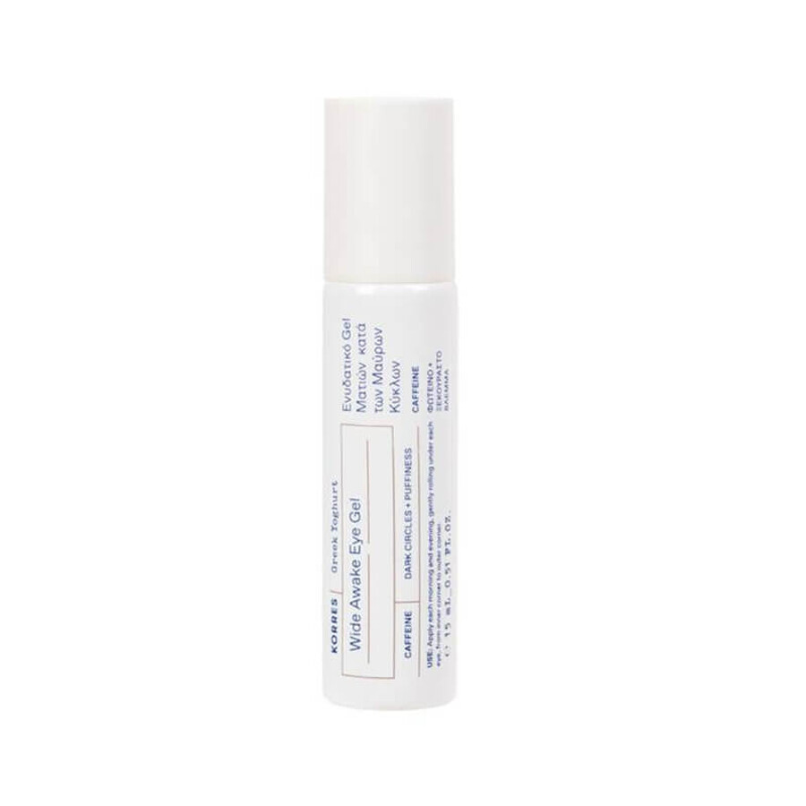 Korres Greek Yoghurt, cooling eye gel with caffeine, roll-on, 15 ml