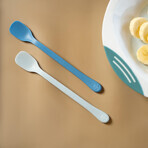 AKUKU, set de cuillères plates, bleu, 2 pièces