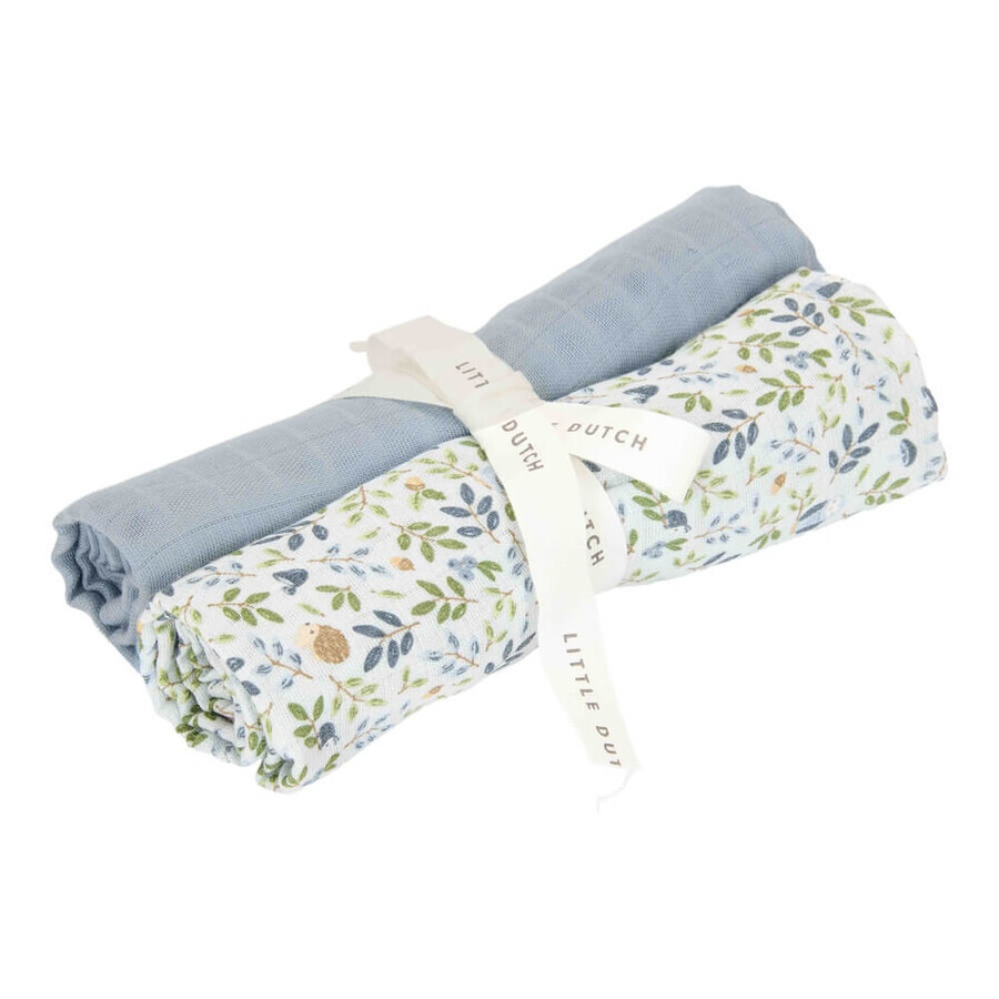 Mousseline de coton, Forest Adventure & Denim Blue, 2 pièces, Little Dutch