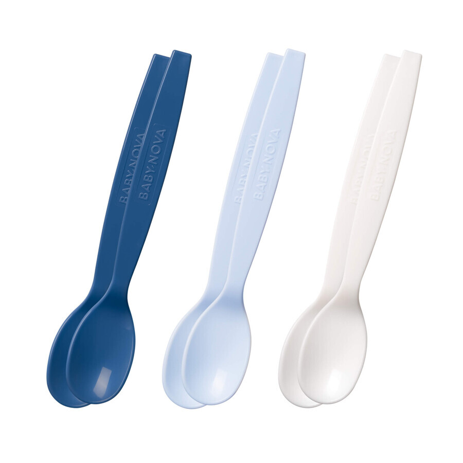 Set of 6 plastic spoons, +6 months, Baby Nova