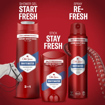 Old Spice, gel douche 3-en-1 pour le corps, les cheveux et le visage, Whitewater, 400 ml