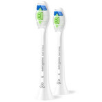 Philips, replacement tips for Sonicare W2 Optimal White sonic toothbrush, white, 2 pieces.