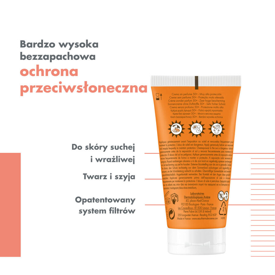 Avene Sun set, sehr hoher Sonnenschutz, Kinderspray, SPF 50+, 200 ml + Gesichtsschutzcreme, parfümfrei, SPF 50+, 50 ml + Strandtasche gratis