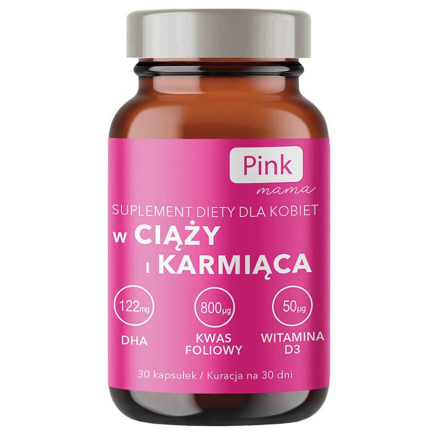 Pink Mama Kit grossesse et allaitement, 30 gélules + Récupération après la grossesse, 30 gélules